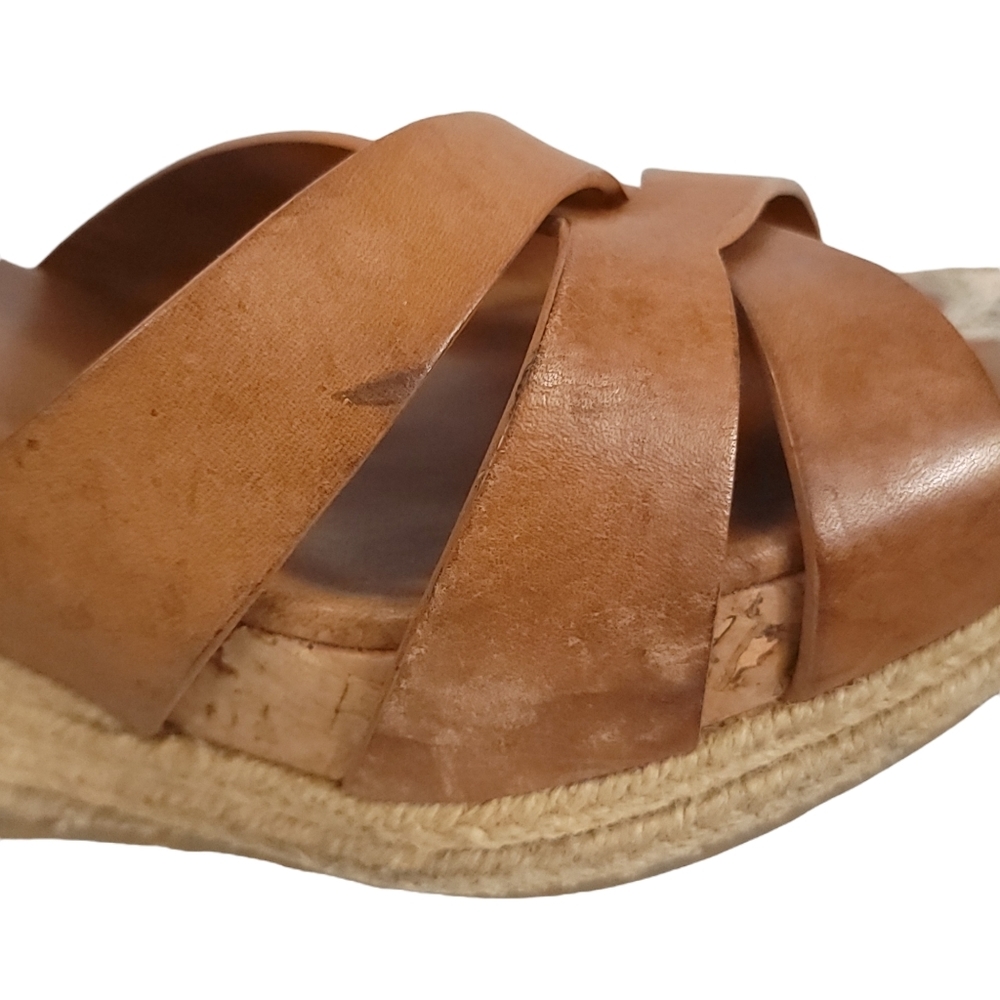 Jimmy Choo Tan Vachetta Leather Wedges​ 42 - Flawed Gem! - Picture 4 of 16